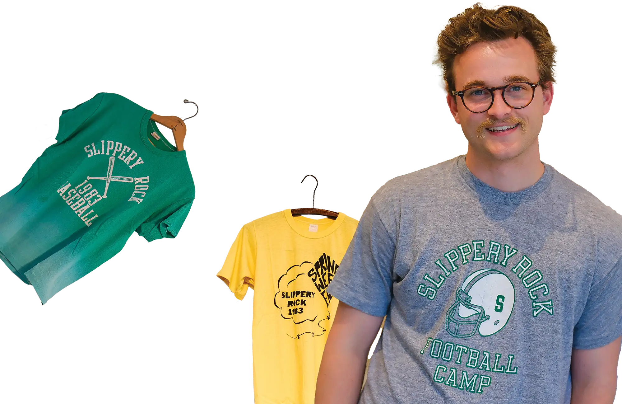 Aaron Fry and Slippery Rock vintage t-shirts