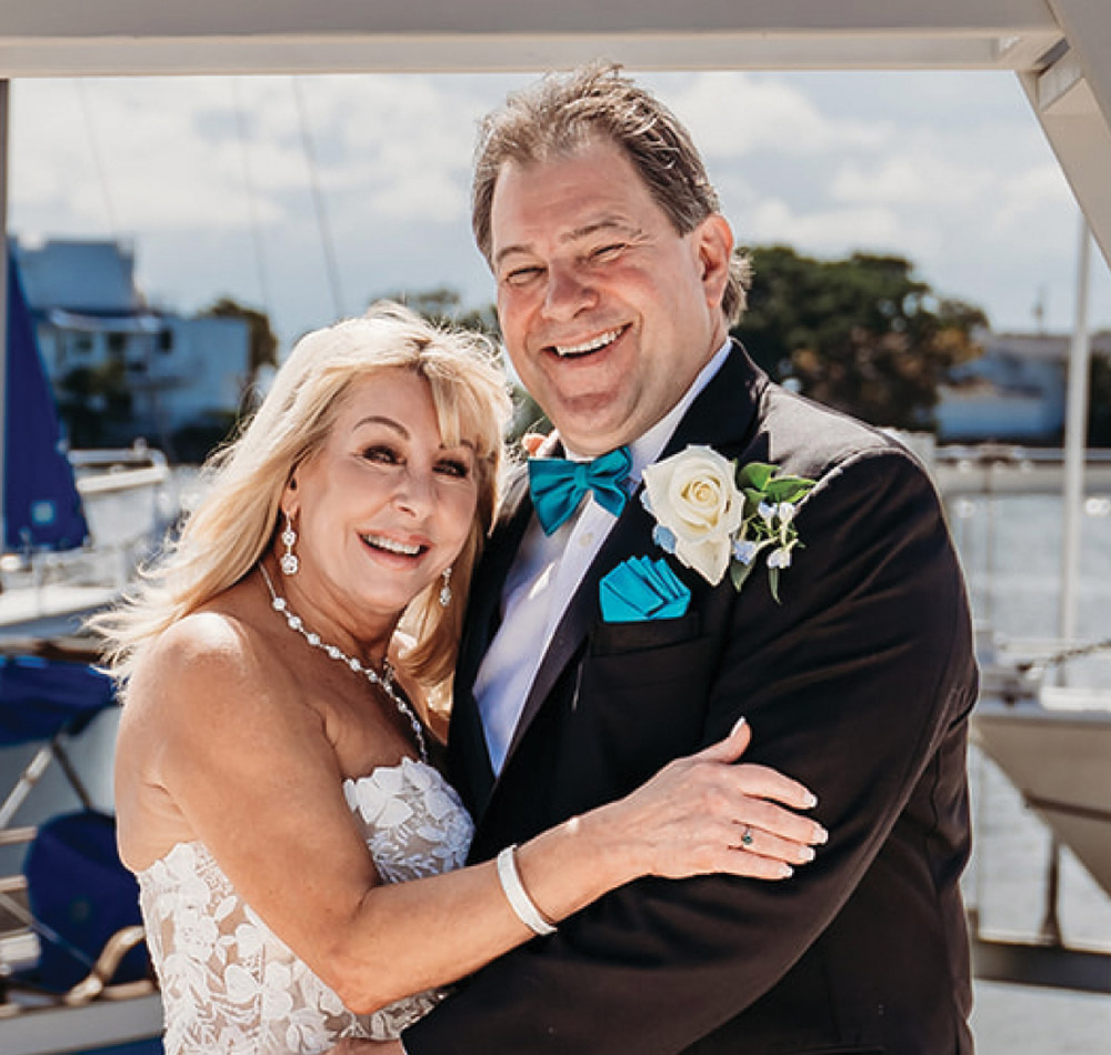 Michael Elko and his wife Cyndi Gilbert on their wedding day