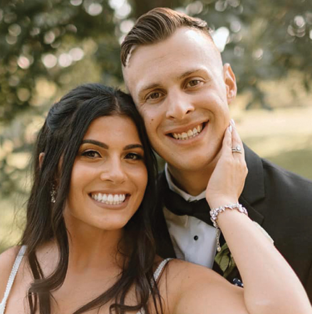 Ryan Silver and Carlie Seibert on their wedding day