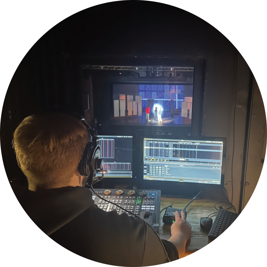 board operators bringing to light a main-stage production