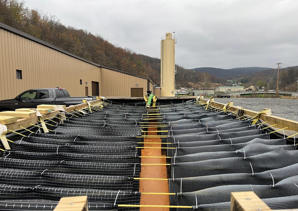 an acid mine drainage site in Morgantown, West Virginia