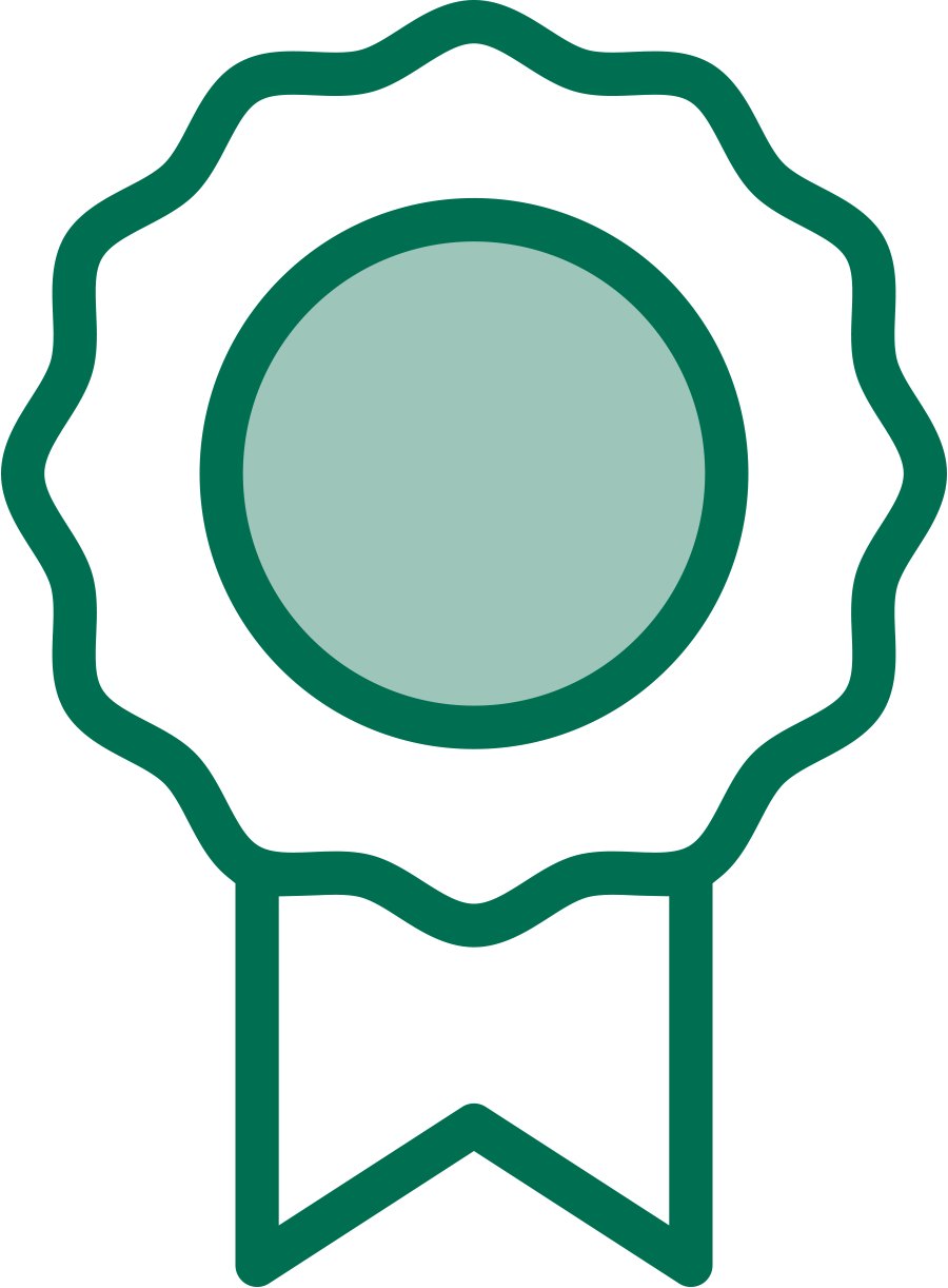 white and green ribbon icon