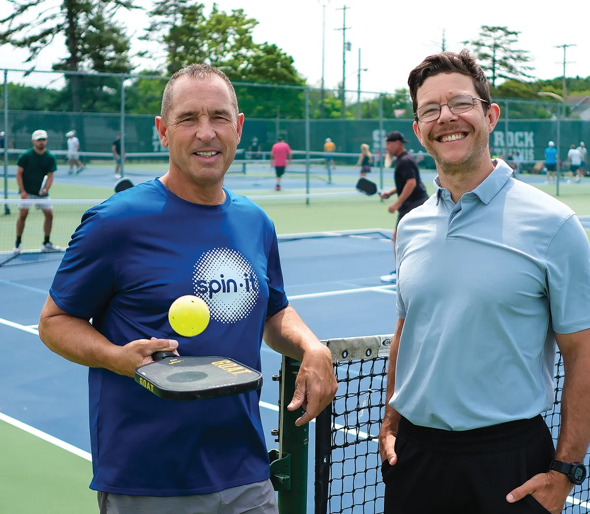 Gino Cicconi, a pickleball pro and retired SRU employee, and Michael Holmstrup, a professor of exercise science, are the co-authors of FITTER Pickleball.